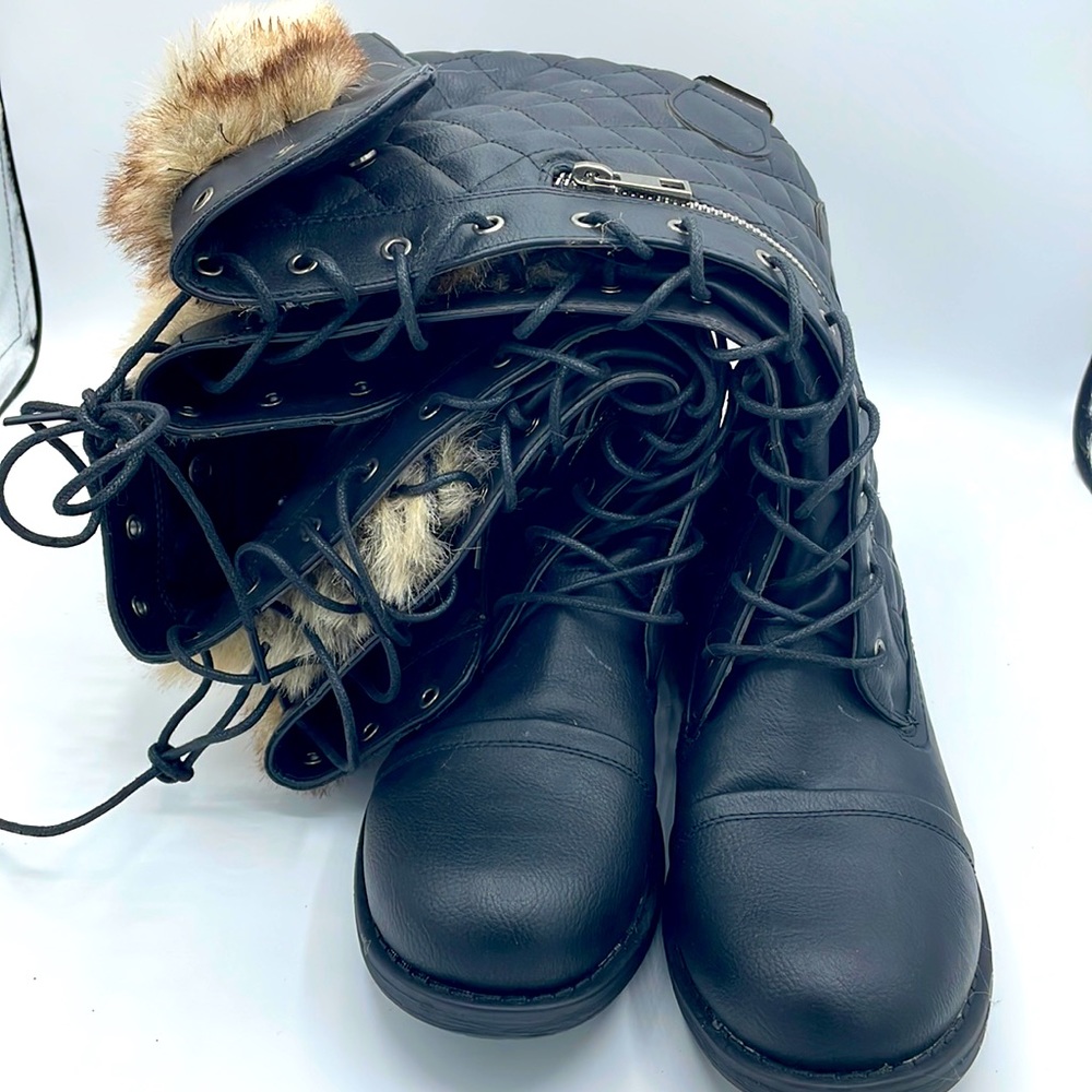 GlobalWin Shin-High Faux Boots